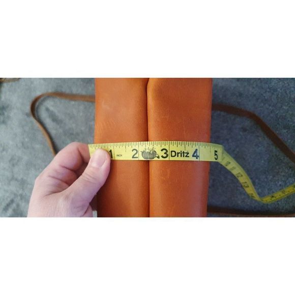 In Blue Brown Rustic Leather Tote Bag - Picture 11 of 11